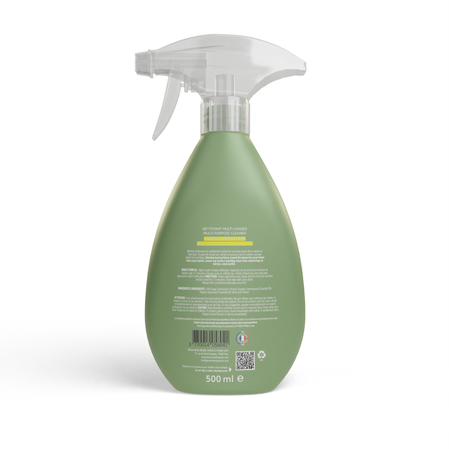 Spray nettoyant multi-usages écologique citronnelle et menthe
