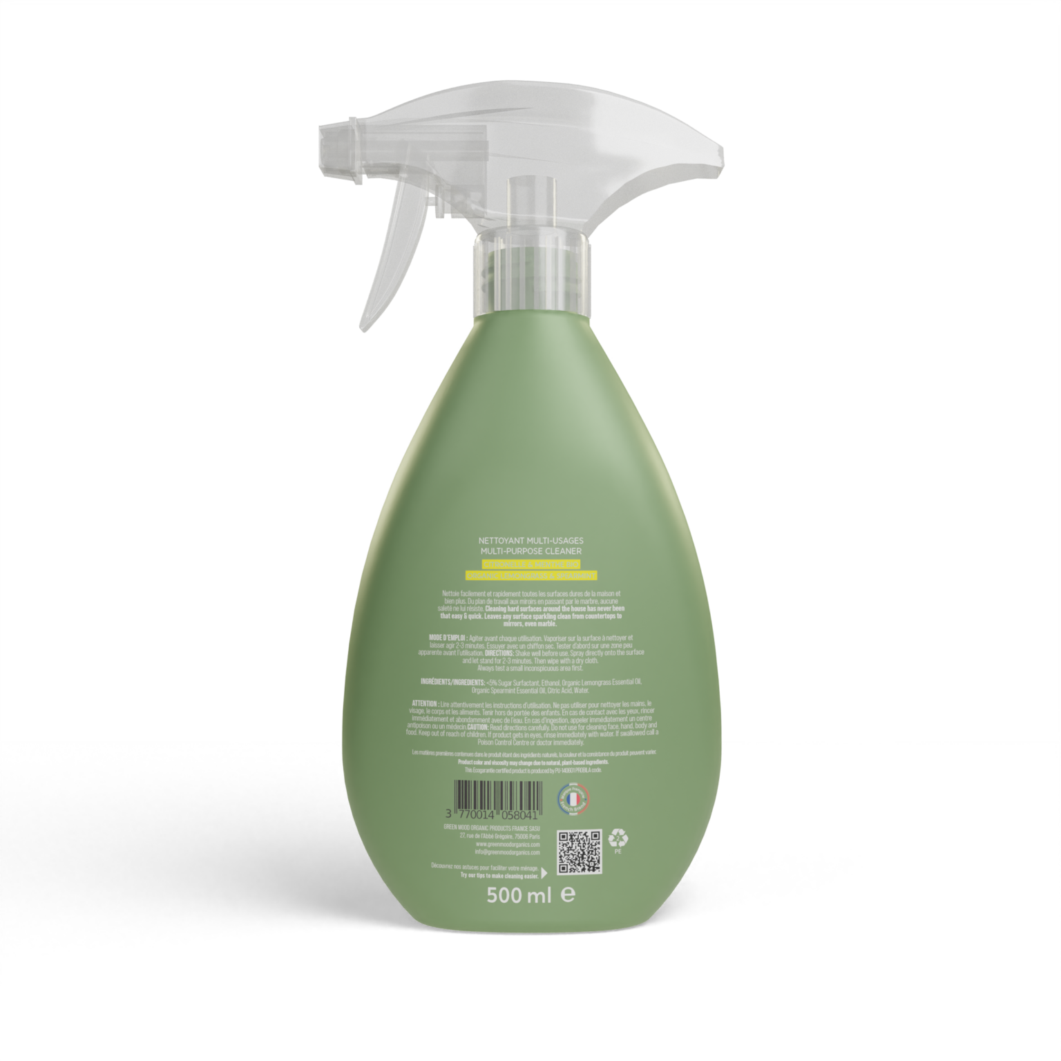 NETTOYANT VEGETAL POUR PLASTIQUE SOUPLE SPRAY 500 ML